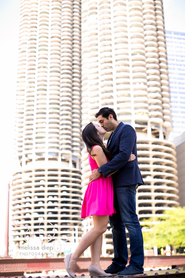 chicago river walk engagement pictures