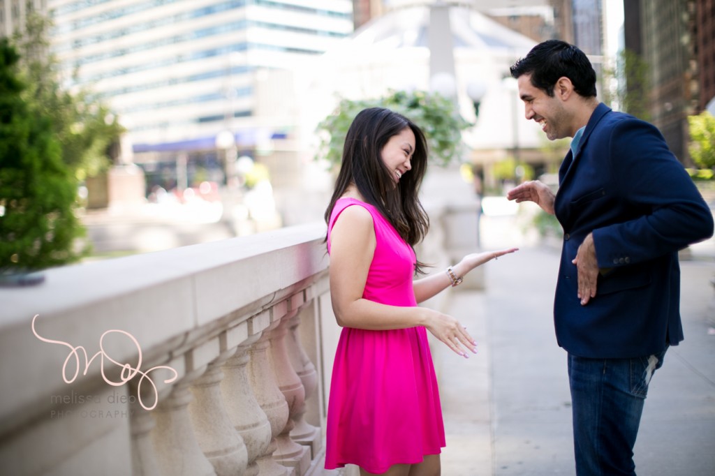 chicago river walk engagement pictures