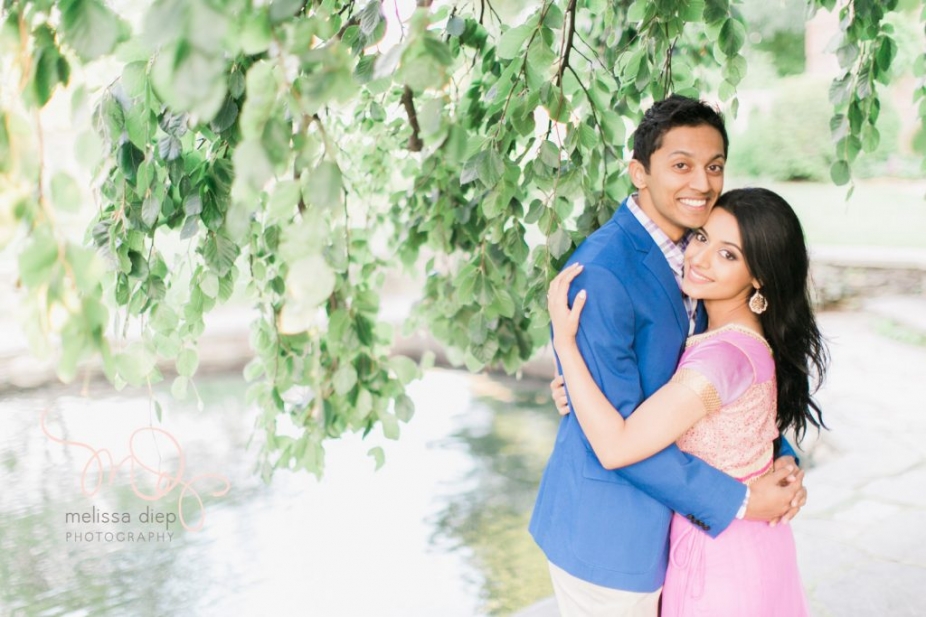 romantic fun indian engagement pictures at chicago botanic garden