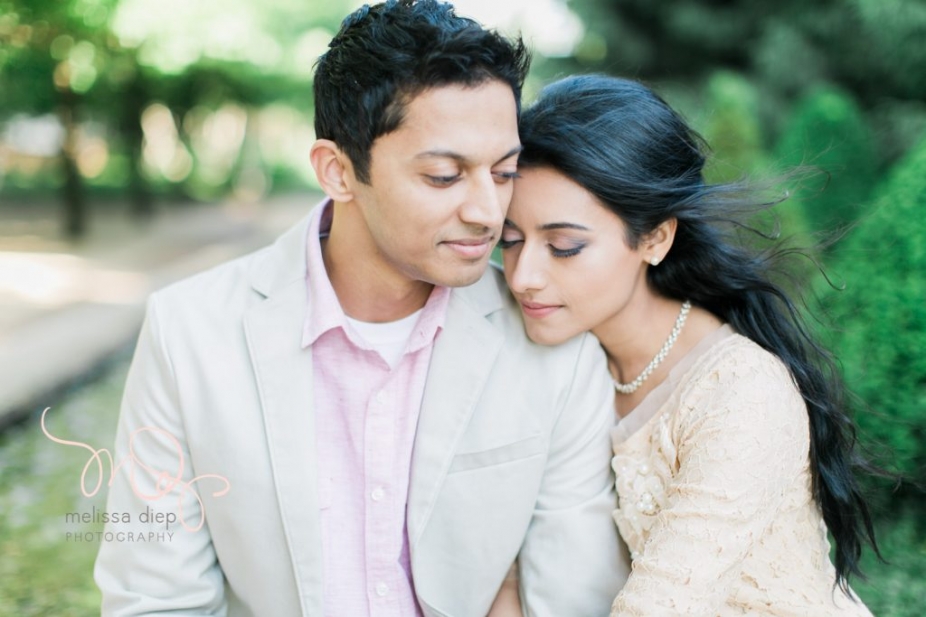 romantic fun indian engagement pictures at chicago botanic garden