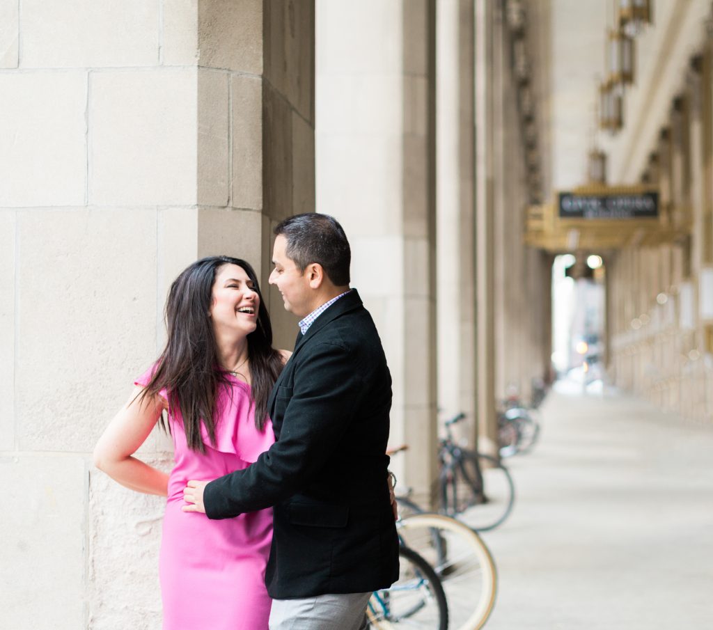 chicago couples engagement smiling having fun natural
